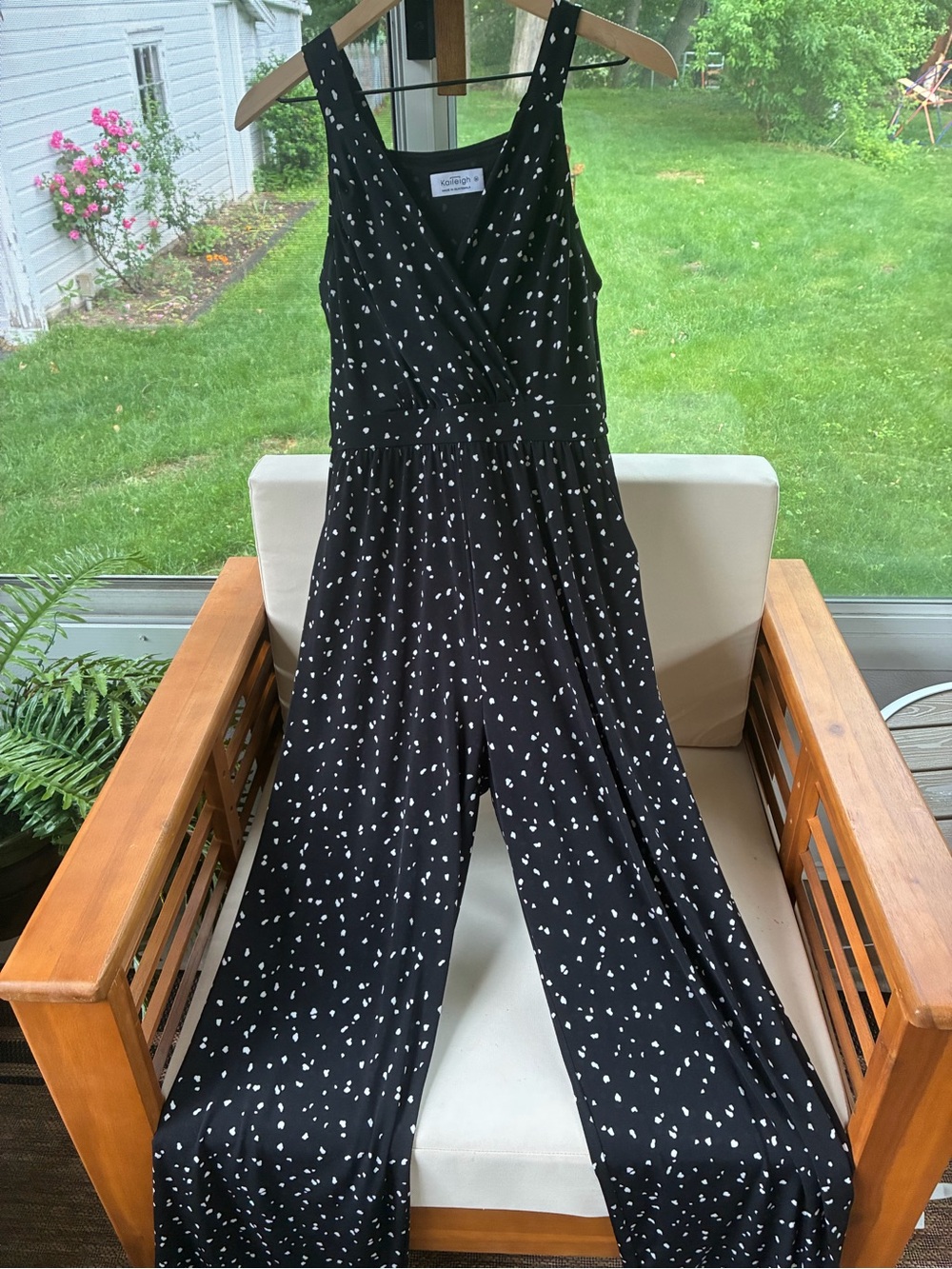 Kaileigh Black Polka Dot Wide-Leg Jumpsuit